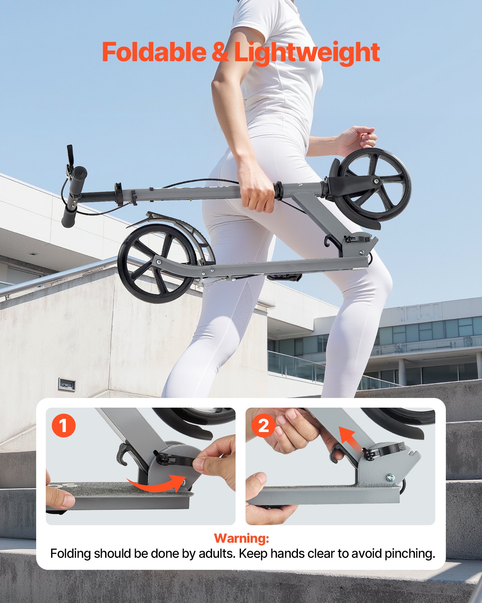 MHZ4OS1Ikickscooterf5 VEVORshoplv Non Slip Deck