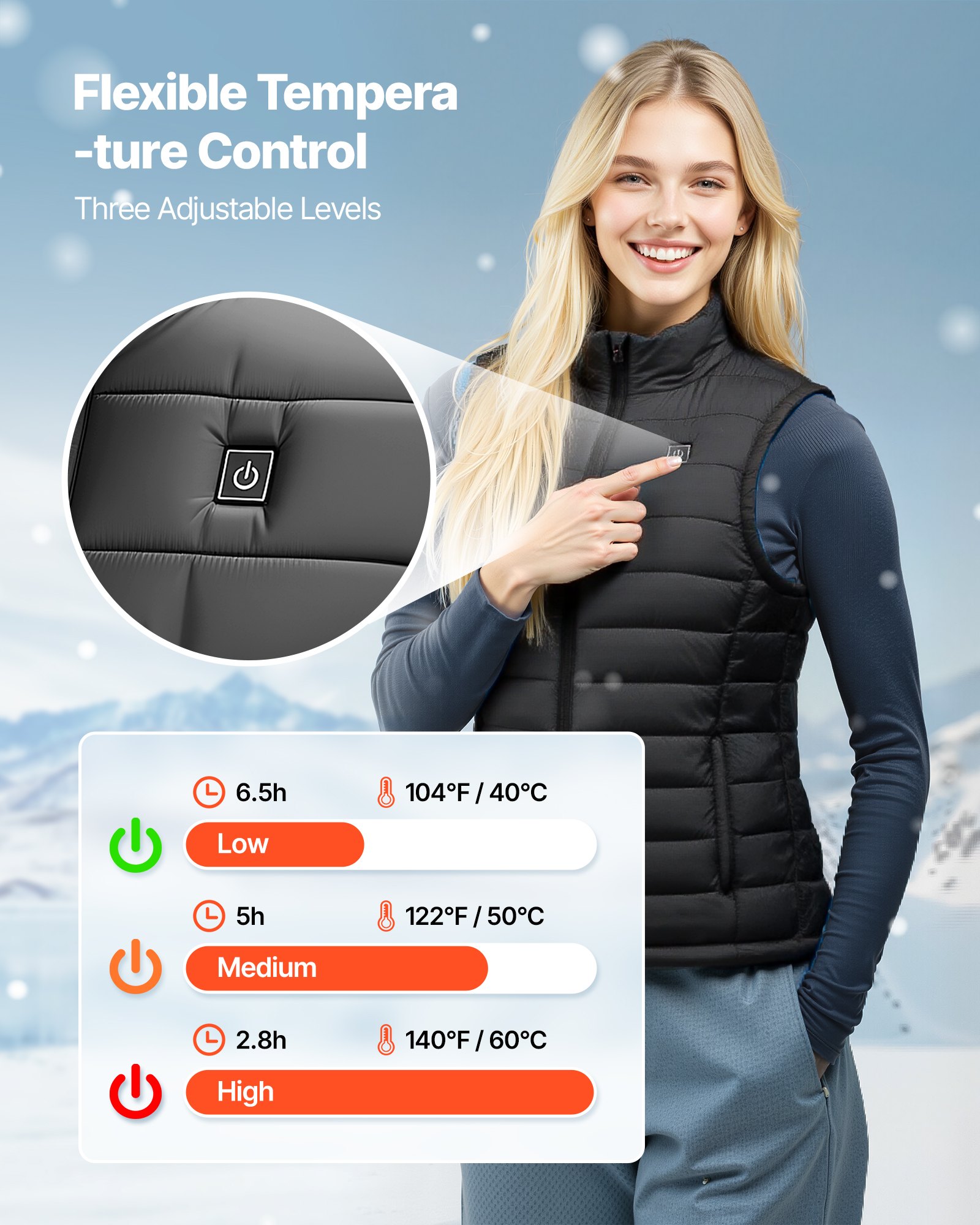 MI4CCA08heatedvestf2 VEVORshoplv 3 Level Temp Control