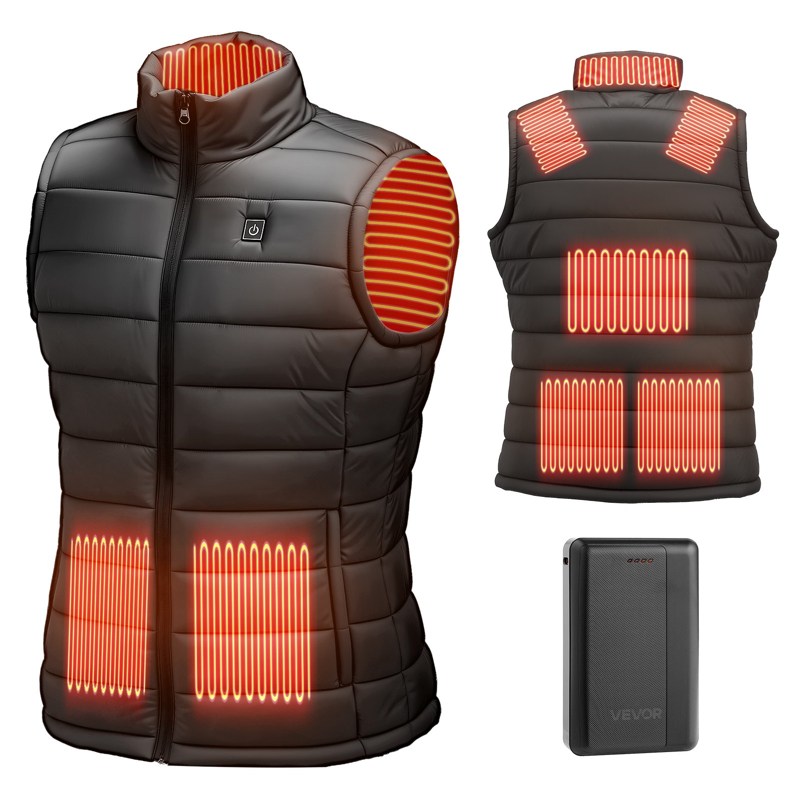 MI4CCE9Mheatedvestm10012 VEVORshoplv VEVOR Mens Heated Vest with 16000mAh Battery