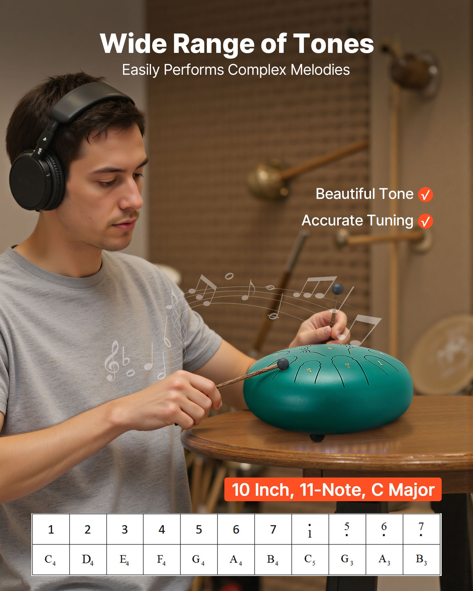 MI4CDH31tonguedrumf2 VEVORshoplv Зеленый