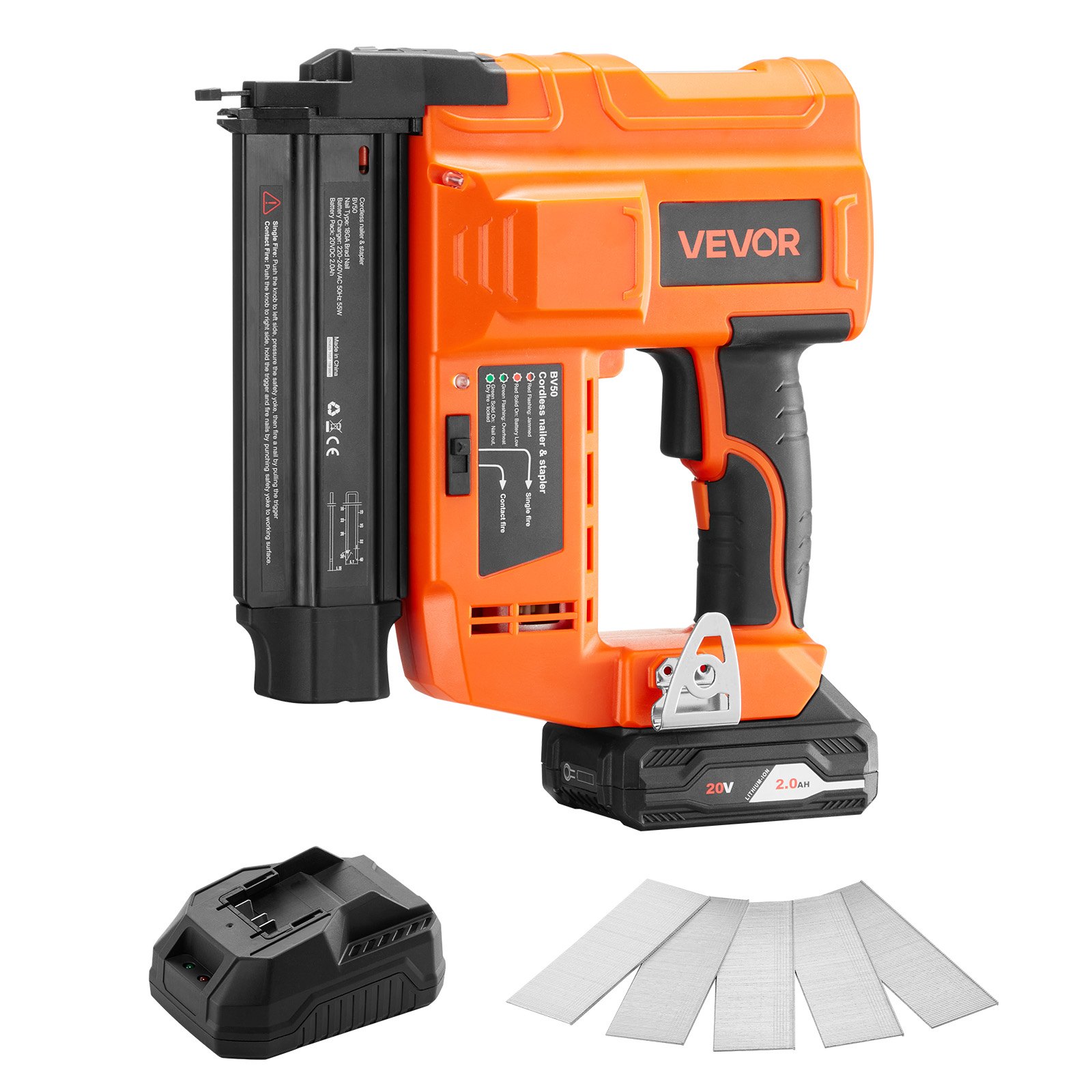 MI4KUGOKbradnailerm10012 VEVORshoplv VEVOR Cordless 18 Gauge Brad Nailer