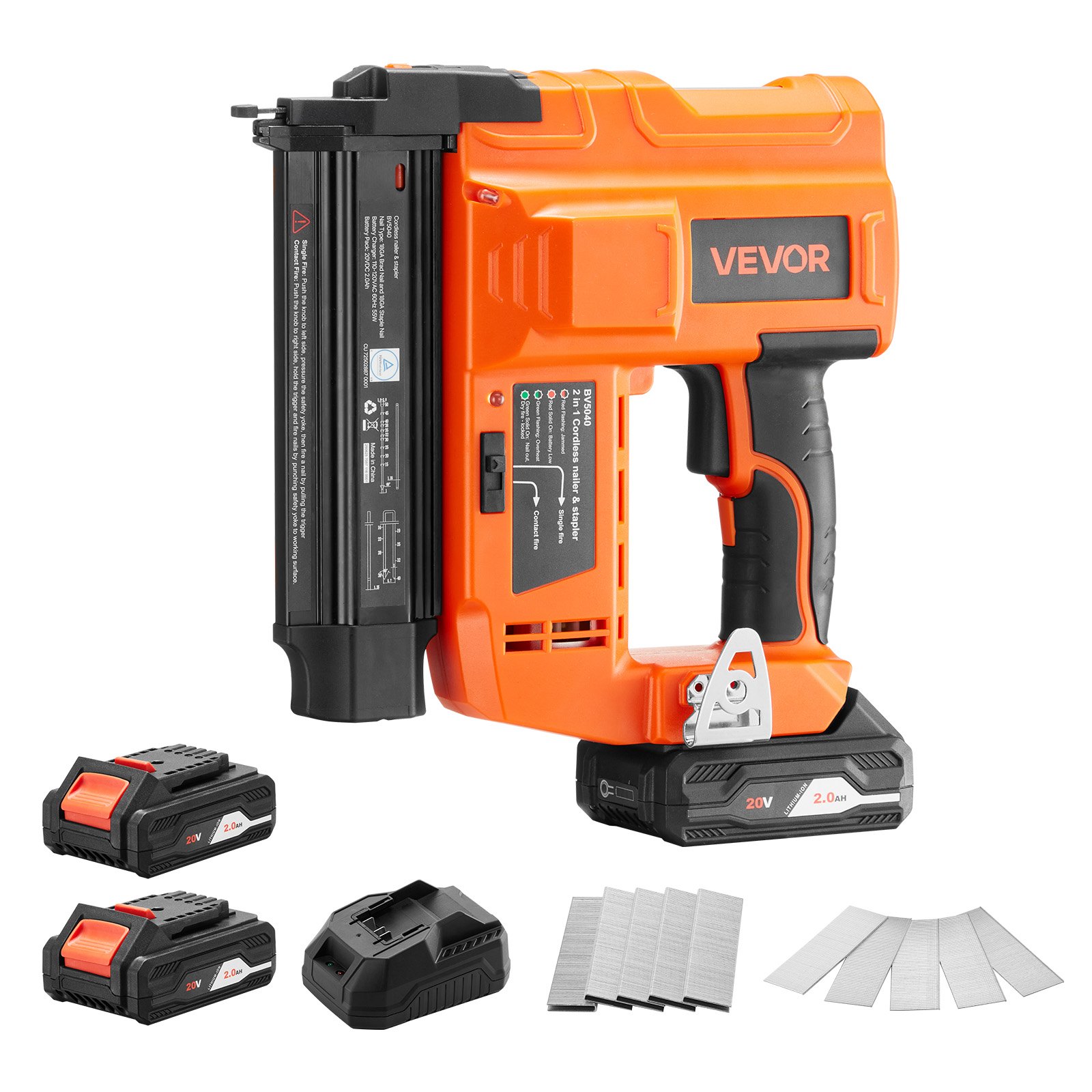 MI5KA3ZUbradnailerm10012 VEVORshoplv VEVOR 2 in 1 Cordless 18 Gauge Nail Staple Gun