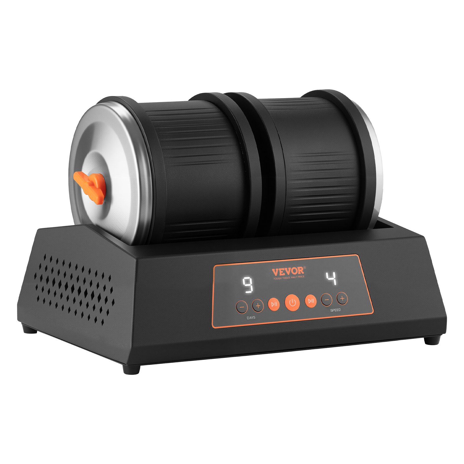 MI60ETECrocktumblerm10012 VEVORshoplv VEVOR 36 kg Rock Tumbler Kit with Dual Barrel