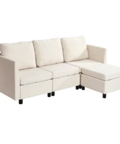VEVOR 3-Seater Modular Sofa with Ottoman