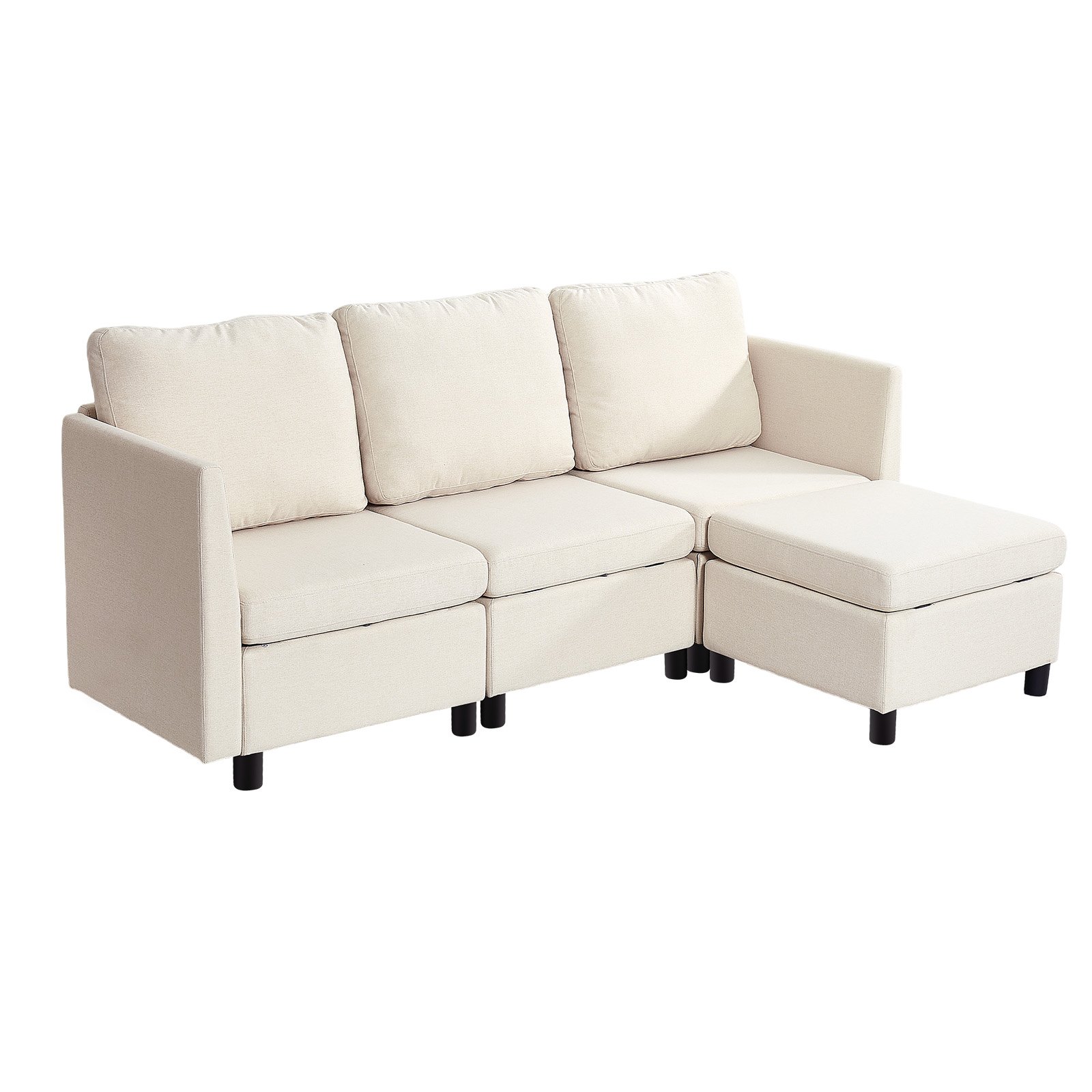 MI6ZQ0L2modularsofam10012 VEVORshoplv VEVOR 3 Seater Modular Sofa with Ottoman