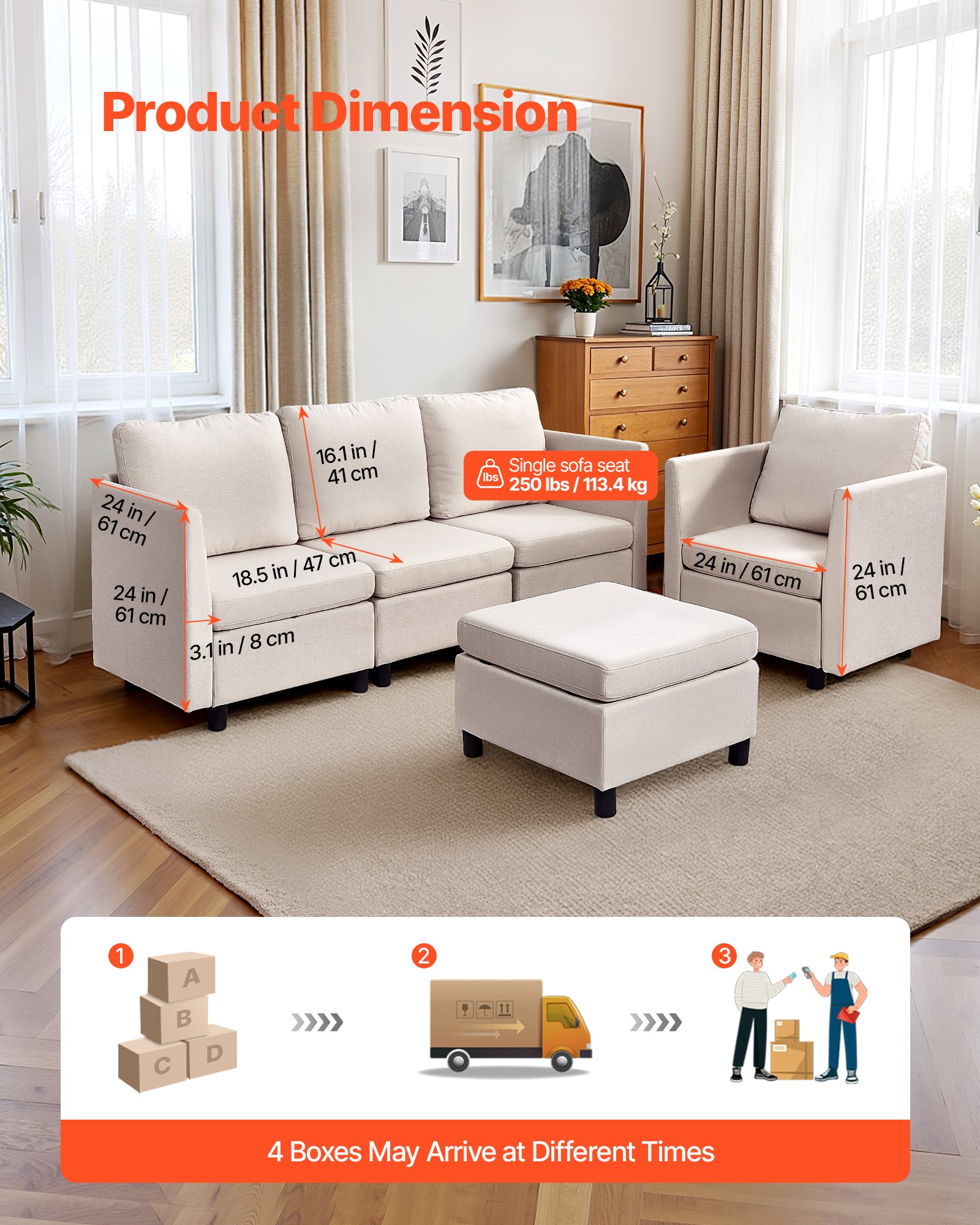 MI6ZQ51Rmodularsofaf3 VEVORshoplv Cotton Linen Cover