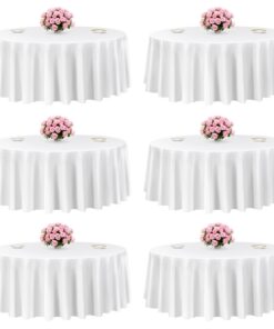 VEVOR 6-Pack White Round Tablecloths