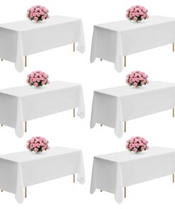 VEVOR 6-Pack White Rectangular Tablecloths 178x305cm
