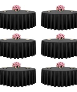 VEVOR 6-Pack Black Round Tablecloths Ø305 cm