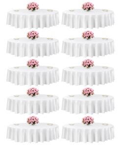 VEVOR 10-Pack White Round Tablecloths