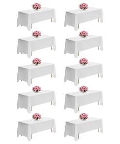 VEVOR 10-Pack White Rectangular Tablecloths 178x305 cm Reusable Polyester