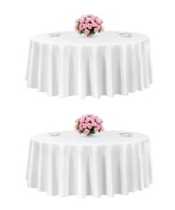 VEVOR 2-Pack White Round Tablecloths