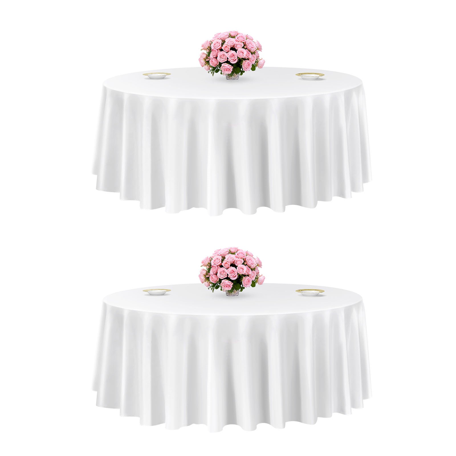 MI6ZRBDStablecoverm10012 VEVORshoplv VEVOR 2 Pack White Round Tablecloths