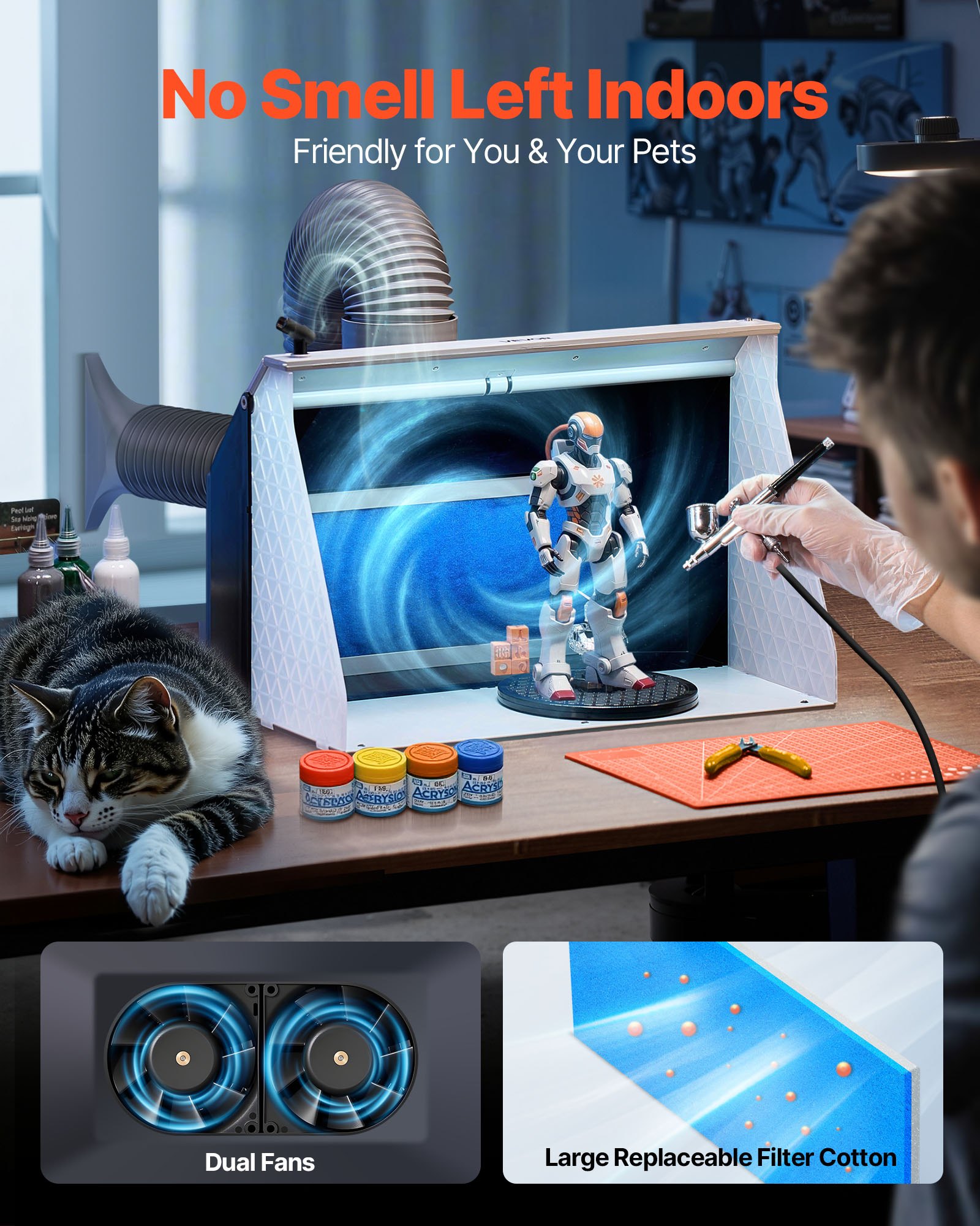 MI7FRHIWairbrushboothf1 VEVORshoplv Светодиодные Фонари