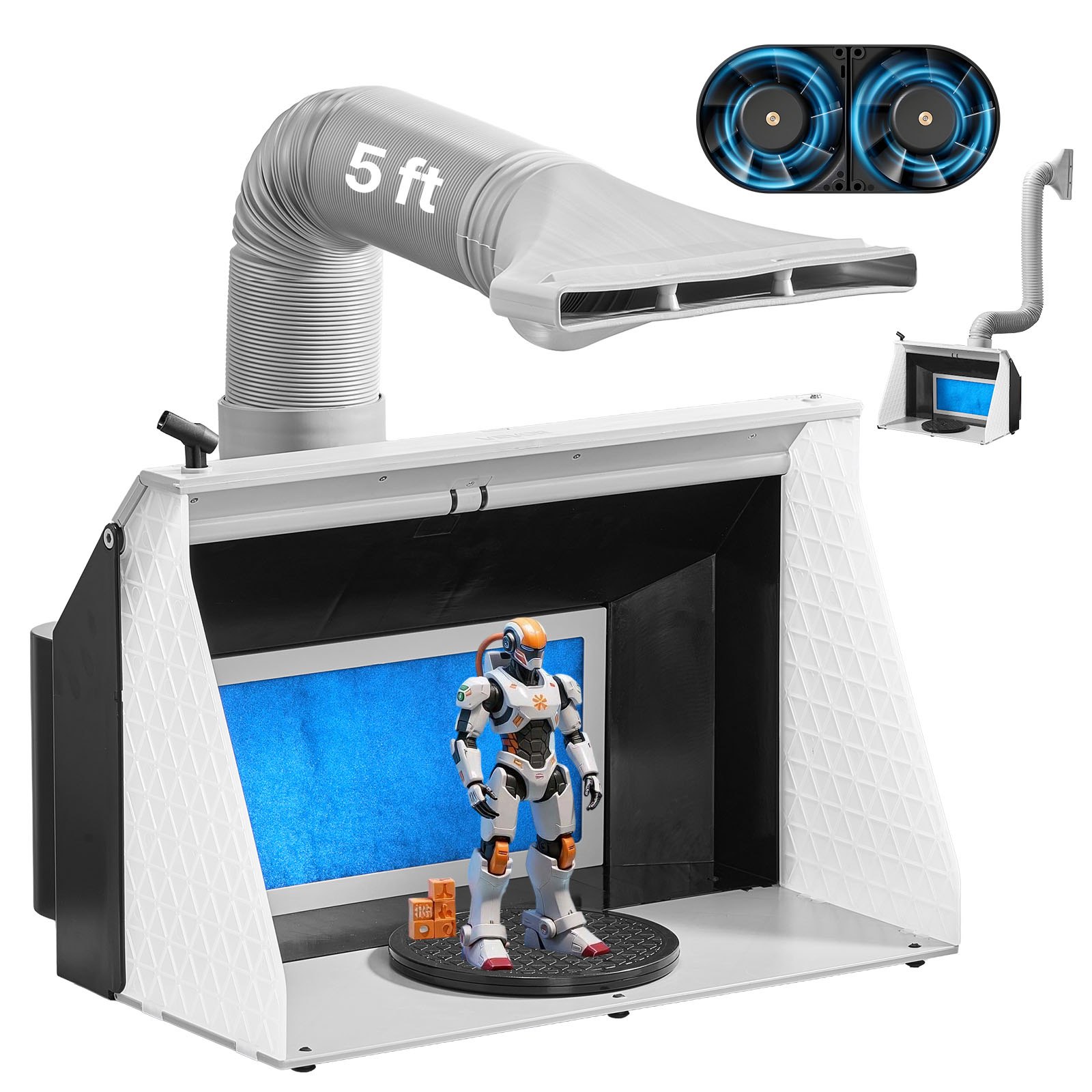 MI7FRHIWairbrushboothm10012 VEVORshoplv VEVOR Portable Airbrush Spray Booth with Dual Fans