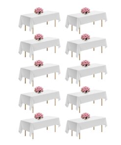 VEVOR 10-Pack White Polyester Tablecloths 152x259cm for 6ft Rectangular Tables