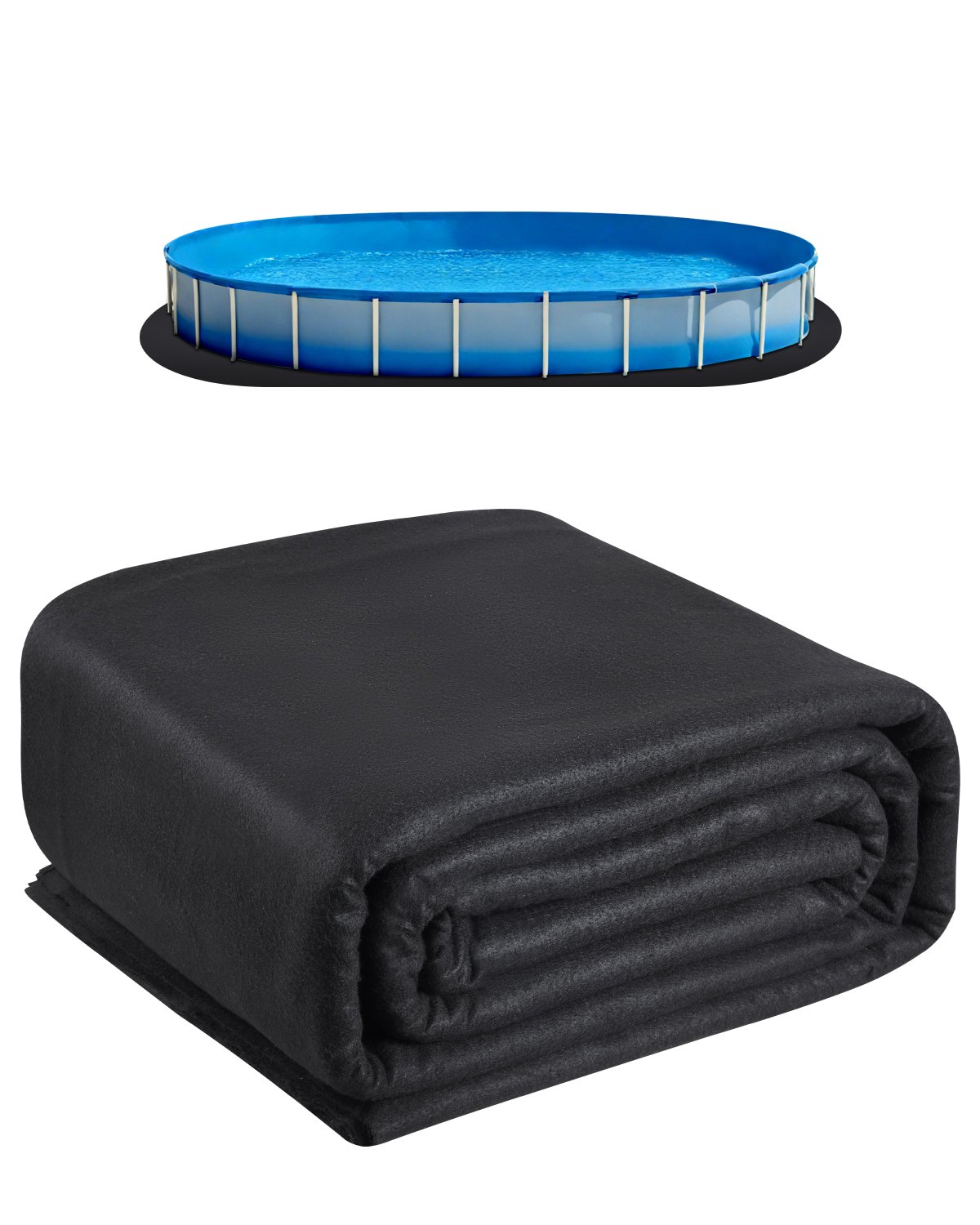 MI7PFD8Opoollinerpadm10012 VEVORshoplv VEVOR Oval Pool Liner Pad 55 x 10 m Extra Thick Geotextile Mat for Above Ground Pools