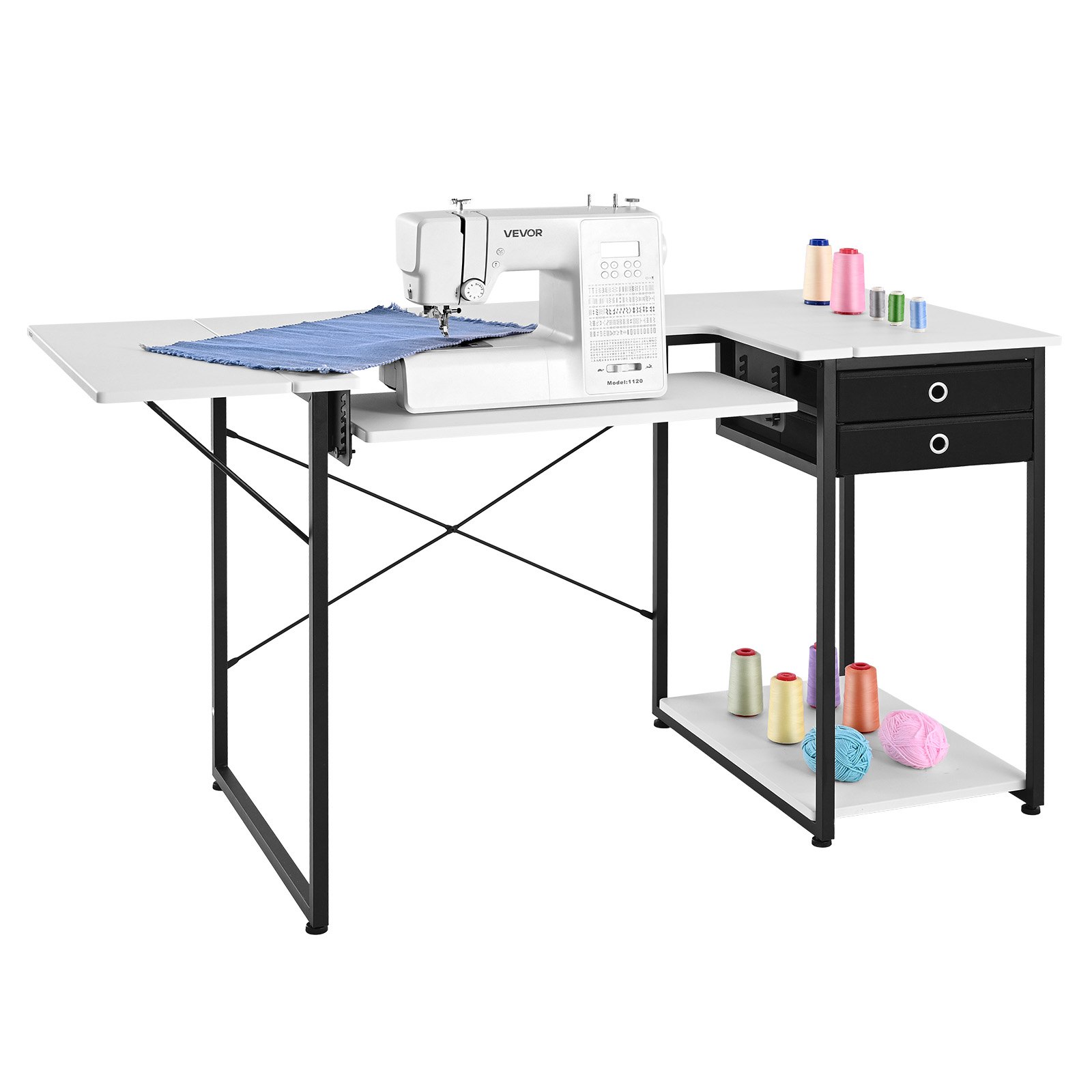 MI8VAEZGsewingtablem10012 VEVORshoplv VEVOR Multipurpose Sewing Table with Drawers