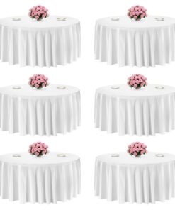 VEVOR 6-Pack White Round Tablecloths