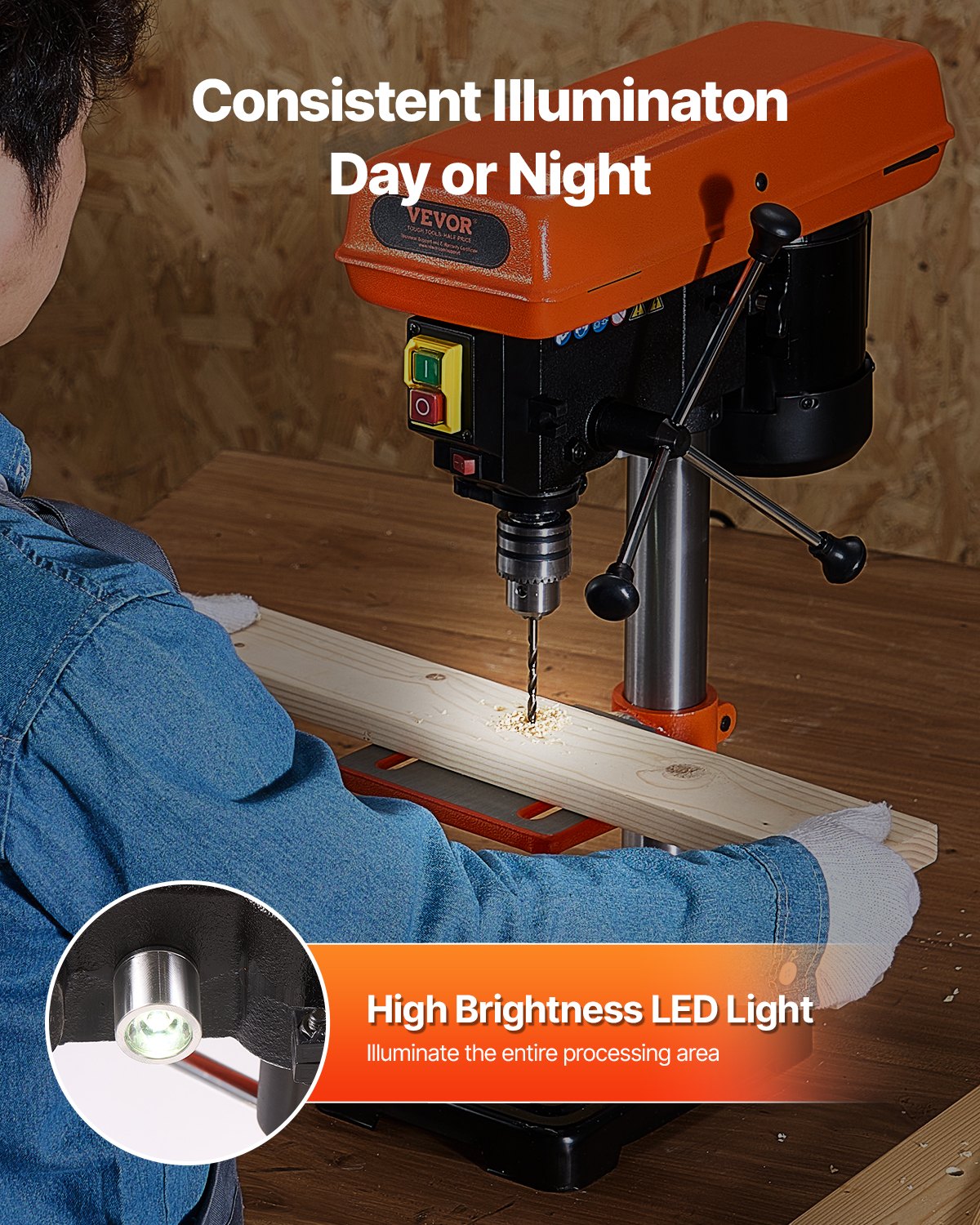 MI94VFO8benchdrillpressf3 VEVORshoplv 45° Tilting Table