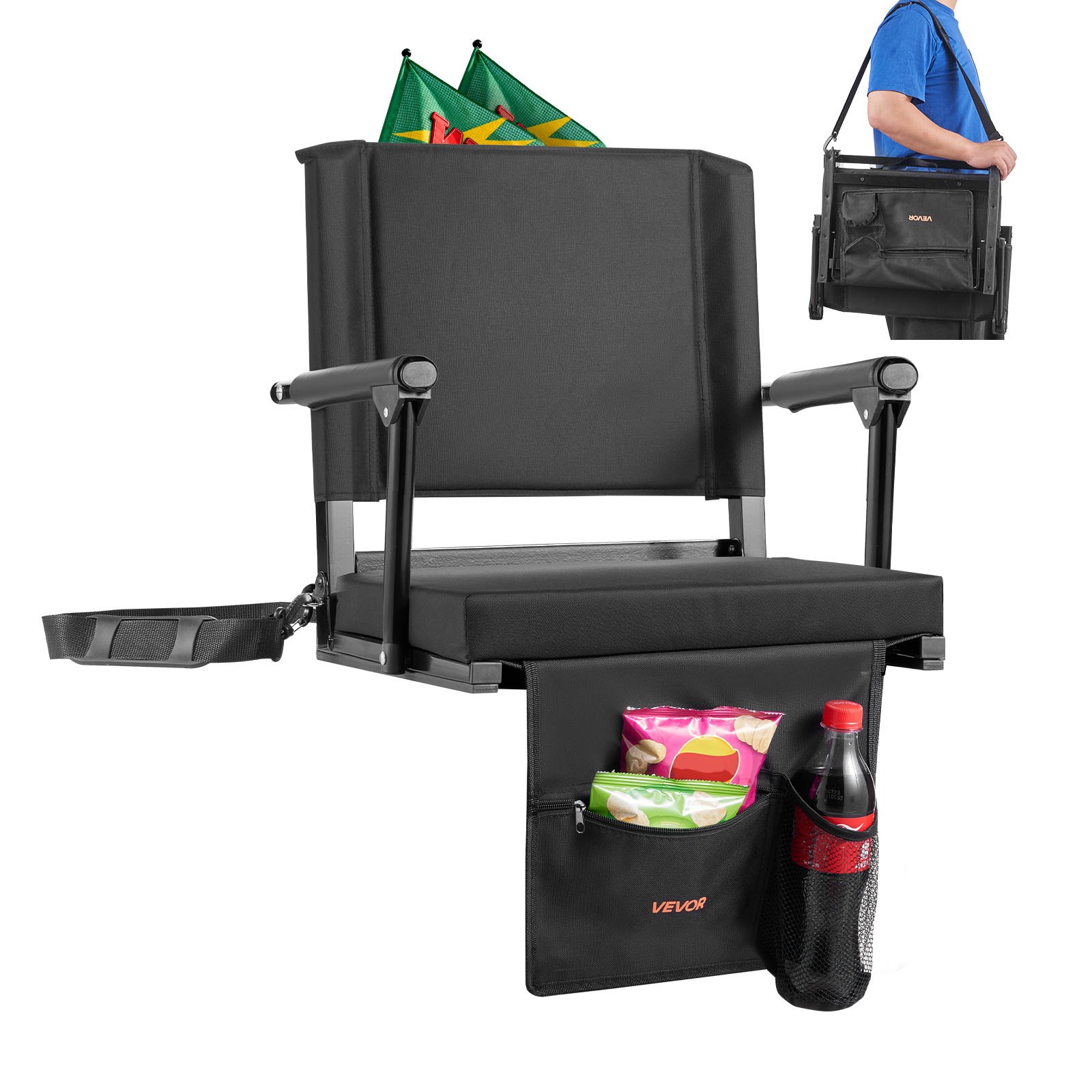 MIB9ZOJ2stadiumseatm10012 VEVORshoplv VEVOR Portable Stadium Seat with Armrests