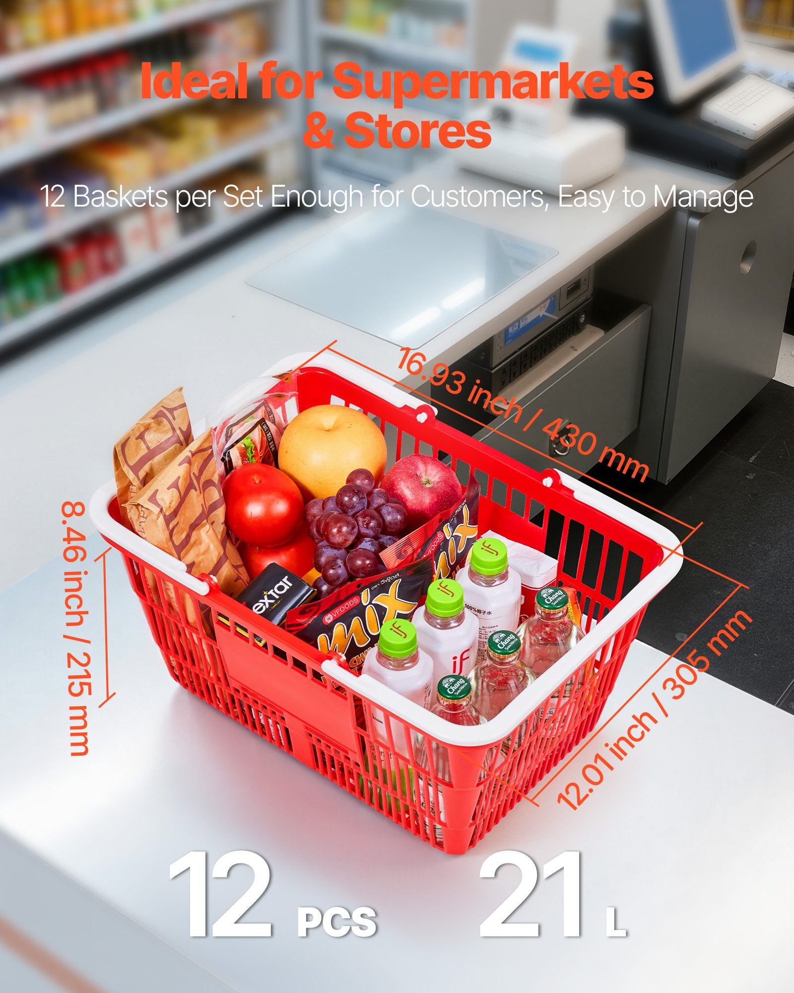 MIBZQV75shoppingbasketf2 VEVORshoplv Durable PE Plastic