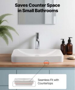Rectangular Drop-In Basin with 45 mm Drain Hole