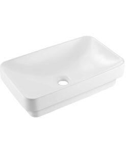 VEVOR 490x305 mm Semi Recessed White Ceramic Bathroom Sink