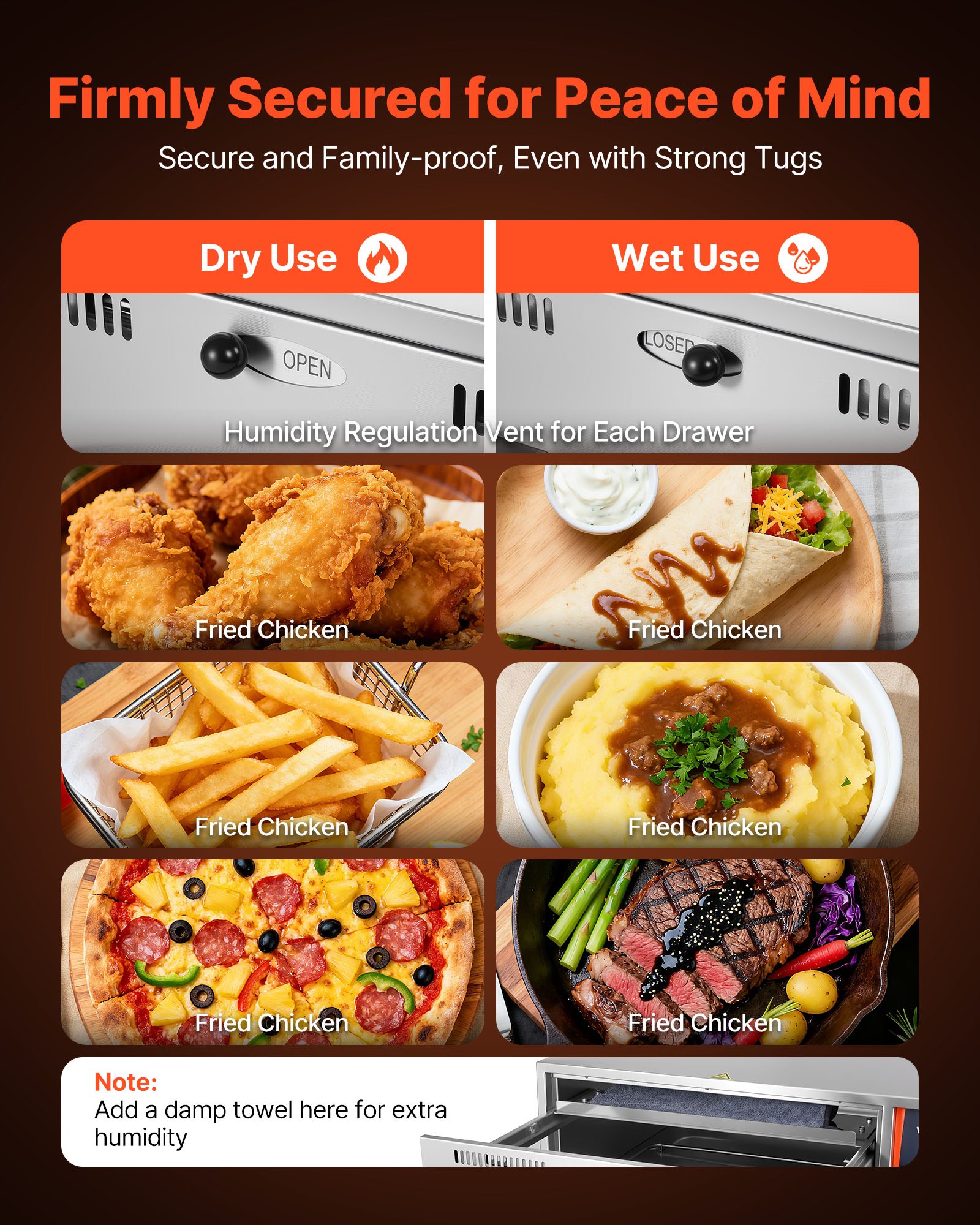 MICX1TO6warmingdrawerf3 VEVORshoplv for Restaurants Buffets