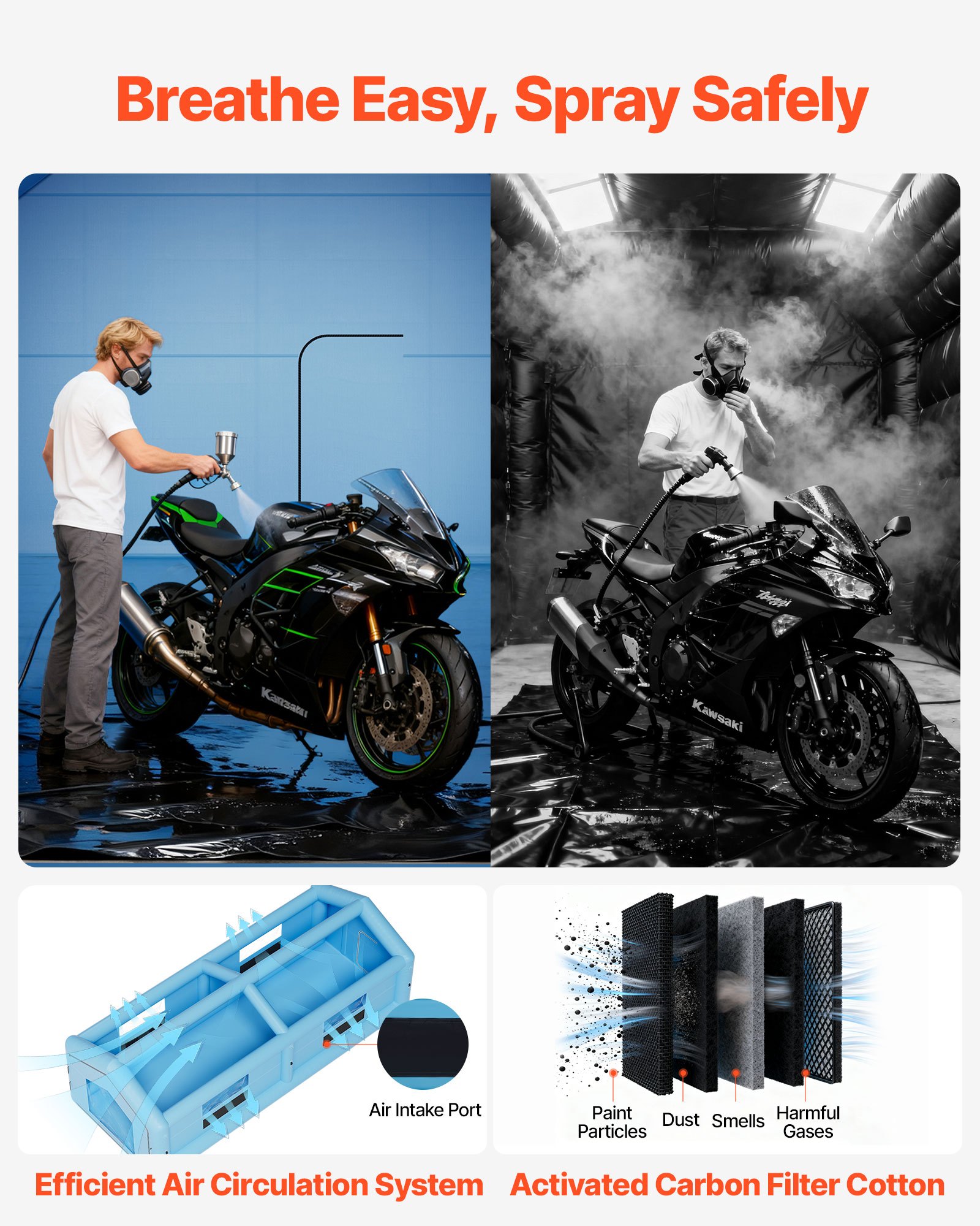 MICX384Minflatablepaintboothf2 VEVORshoplv для Автомобилей