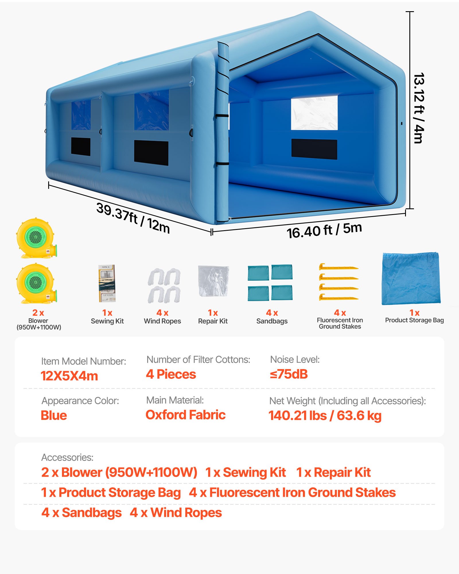 MICX384Minflatablepaintboothf6 VEVORshoplv