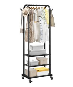 VEVOR Rolling Clothes Rack with 3 Shelves