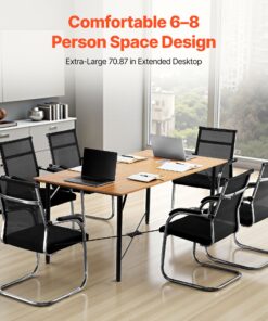 Rectangle Office Meeting Desk with Metal Legs