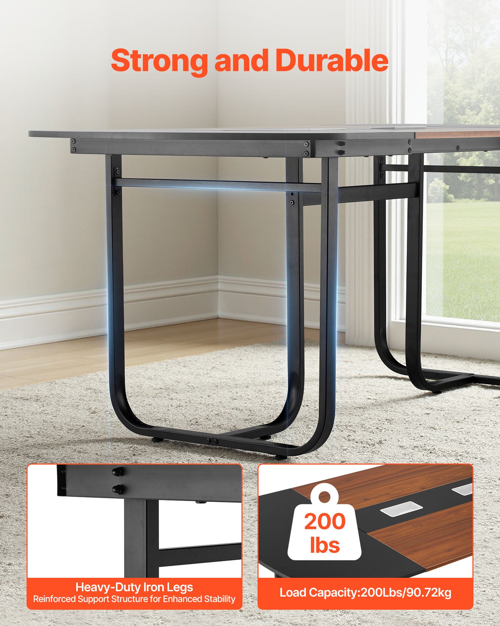 MIDF9RJ2conferencetablef2 VEVORshoplv Modern Office Seminar Table