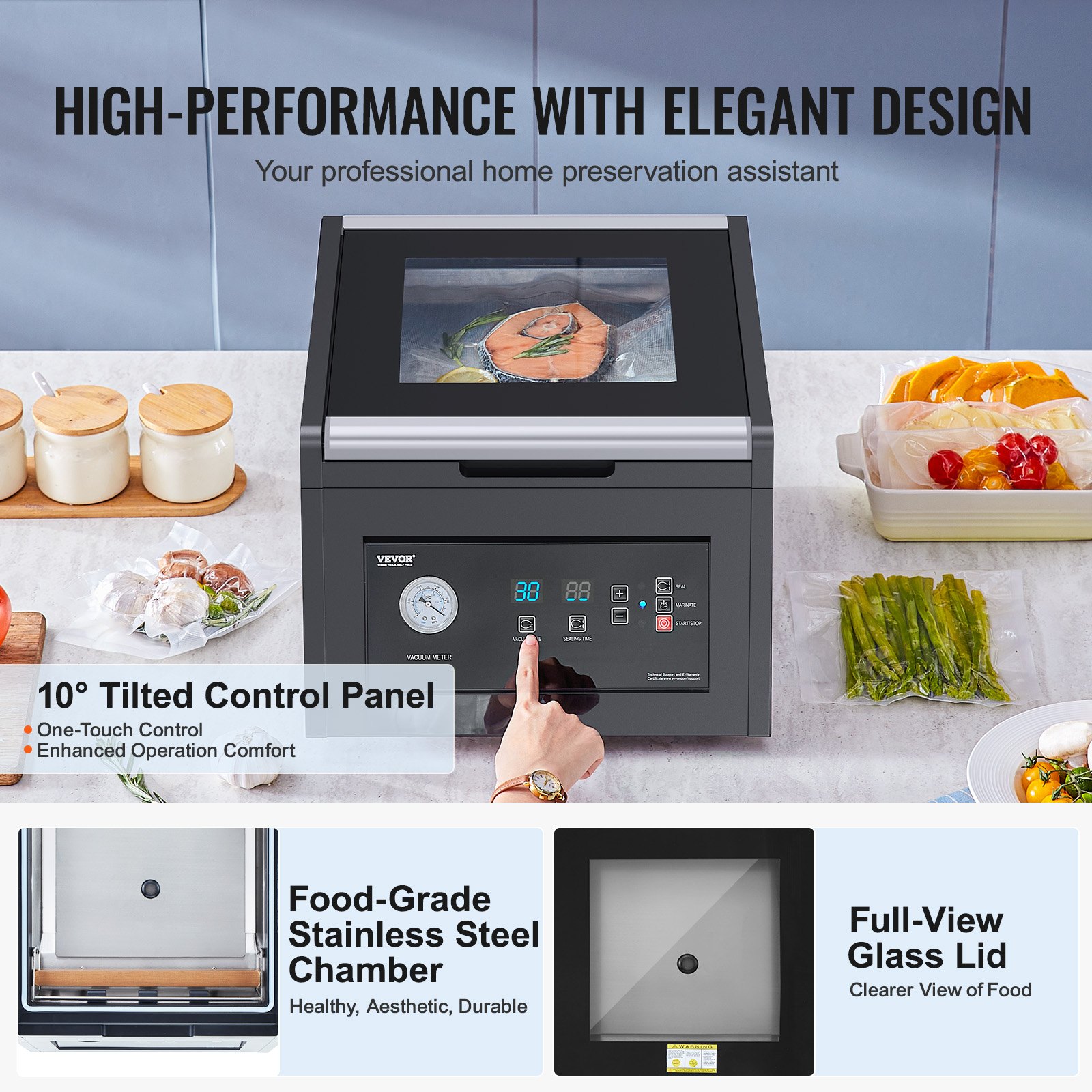 MIEL0V7Tvacuumsealerf3 VEVORshoplv for WetDry Foods