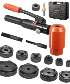 VEVOR 147.1 kN Hydraulic Knockout Punch Set with 10 Dies (12.7–101.6mm) for Metal Cabinets & Electrical Installations