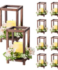 VEVOR Wooden Lantern Centerpiece Set – 10 Lanterns