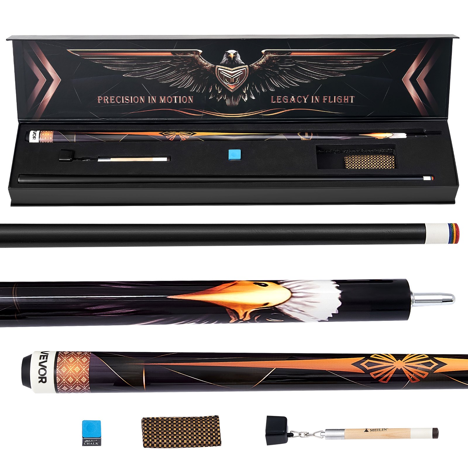 MIG0ICZIpoolcuem10012 VEVORshoplv VEVOR 1473mm 538g Canadian Maple 1 Piece Pool Cue with 125mm Tip