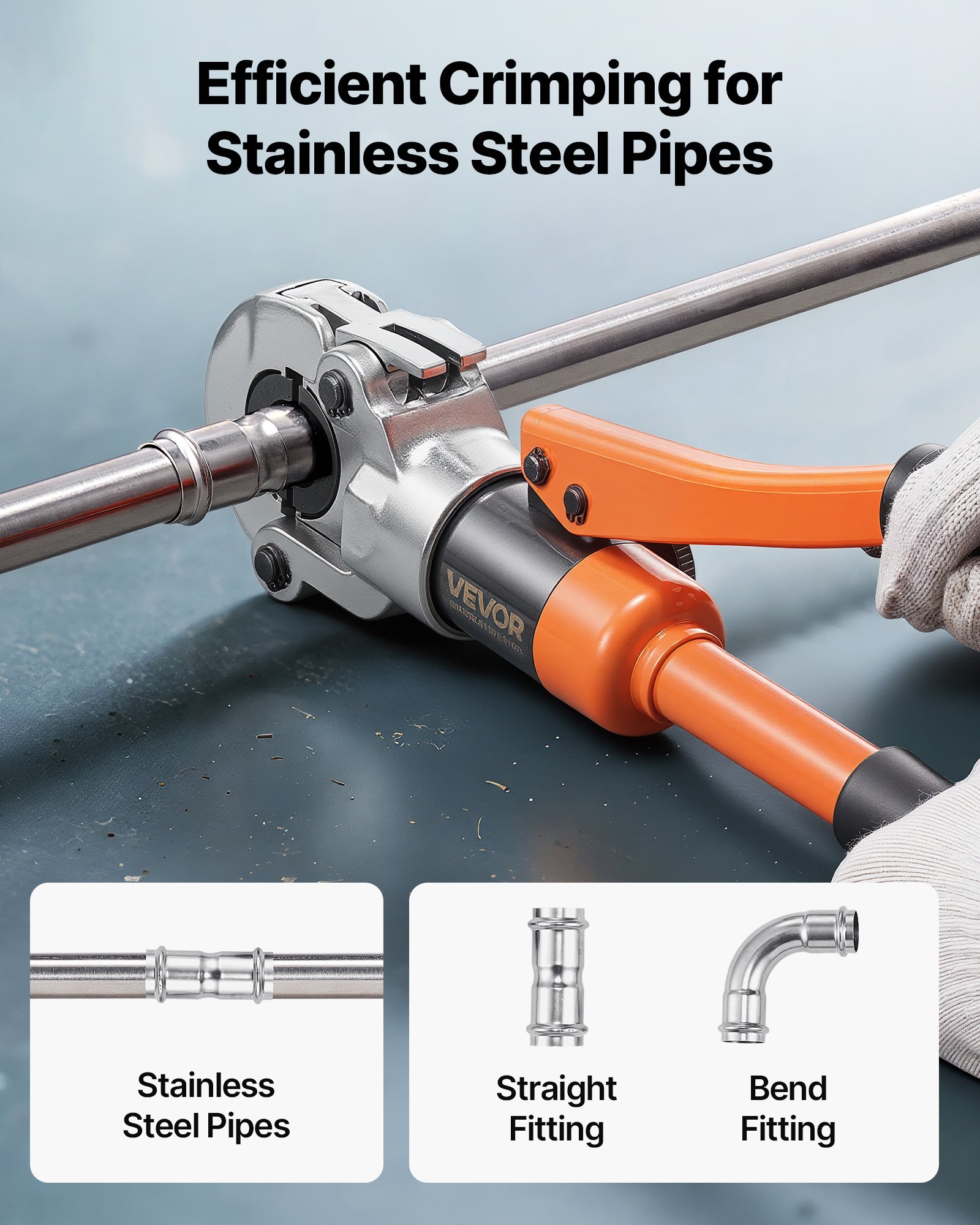 MIG0JI1Upipecrimpingtoolf1 VEVORshoplv Stainless Steel Tube Crimper with Case for Plumbing HVAC