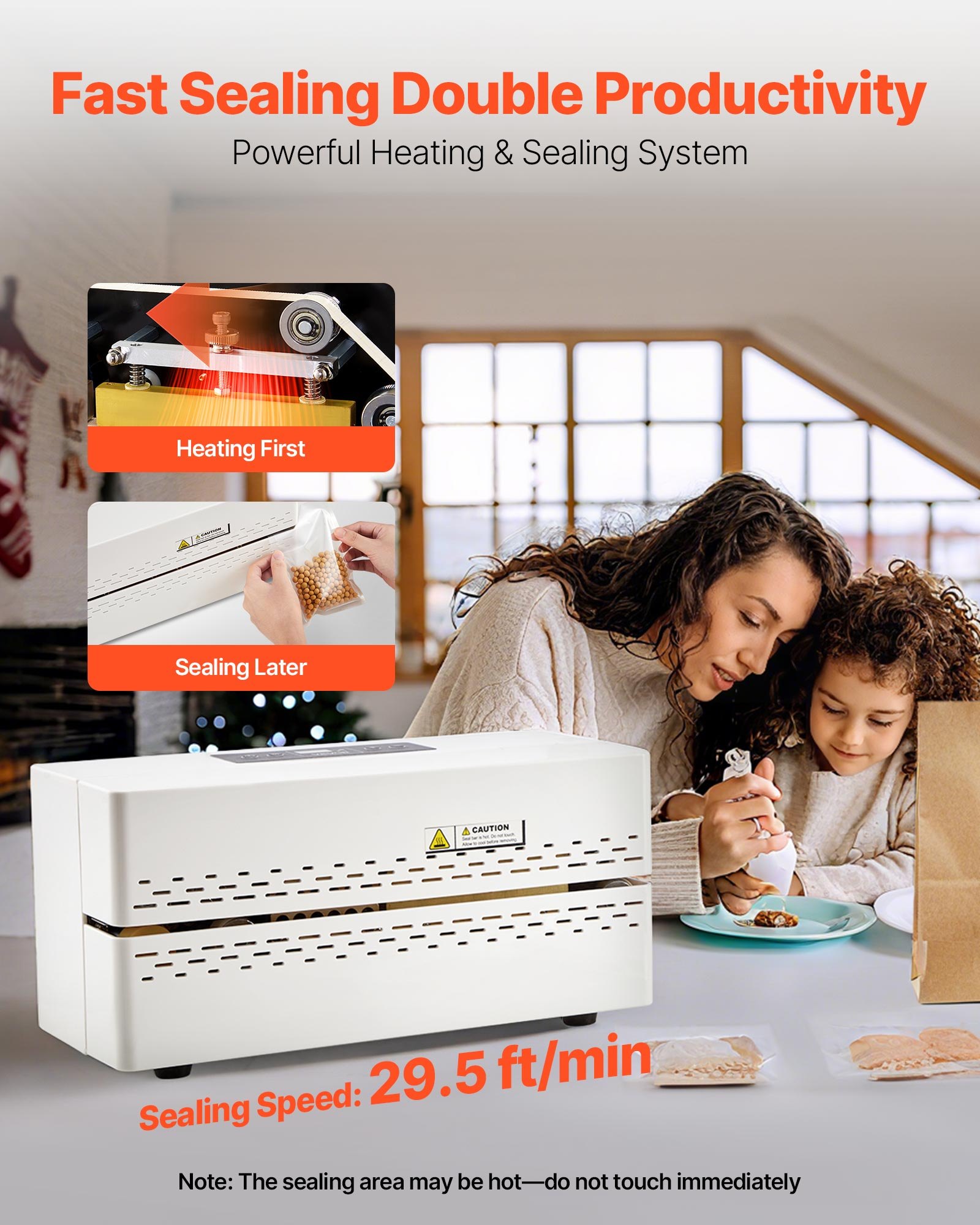 MIGA53YOcontinuoussealingmachineukf1 VEVORshoplv Heat Sealing Machine with Digital Temp Control for 00602 mm Plastic Bags