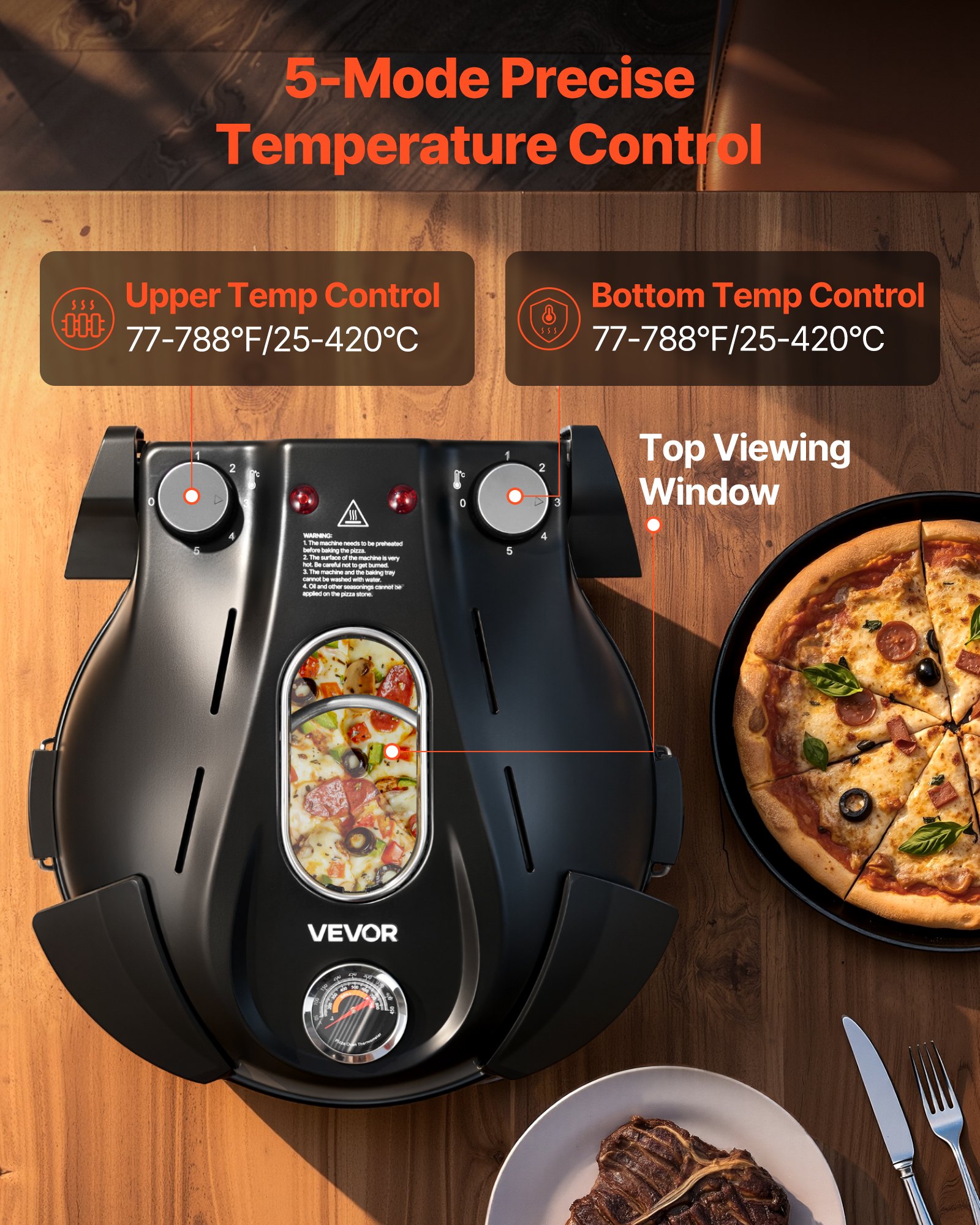 MIGZXV36pizzaovenf3 VEVORshoplv 5 Mode Temp Control