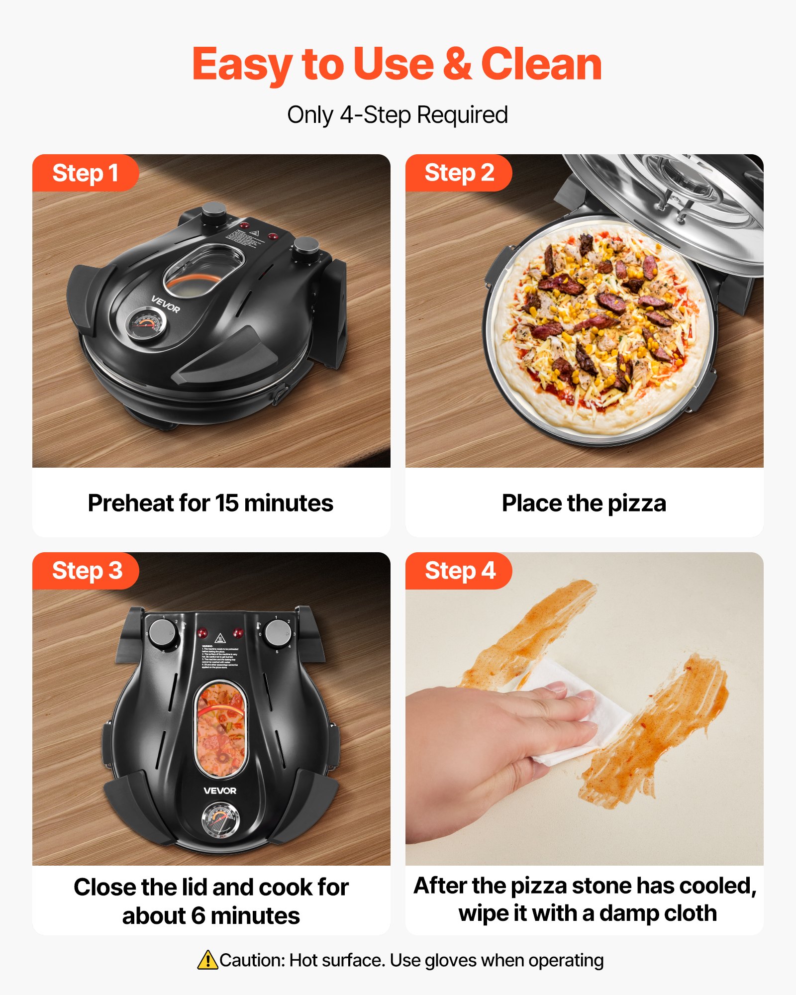 MIGZXV36pizzaovenf5 VEVORshoplv Heats to 420°C