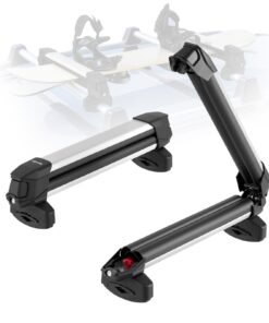 VEVOR Universal Ski & Snowboard Roof Rack for 4 Skis or 2 Snowboards