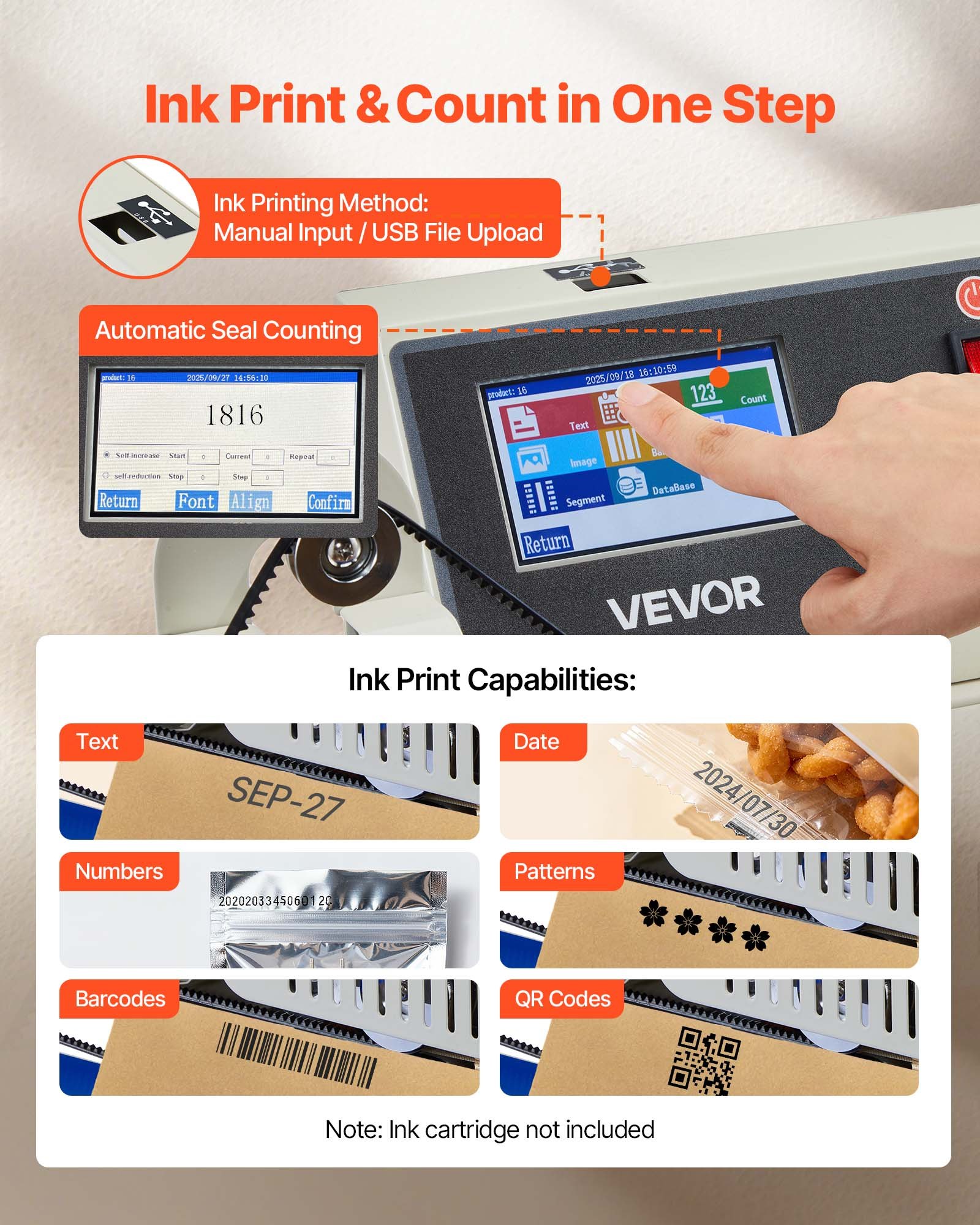 MIHFXOAMcontinuoussealingmachineukf2 VEVORshoplv Adjustable Temp Speed