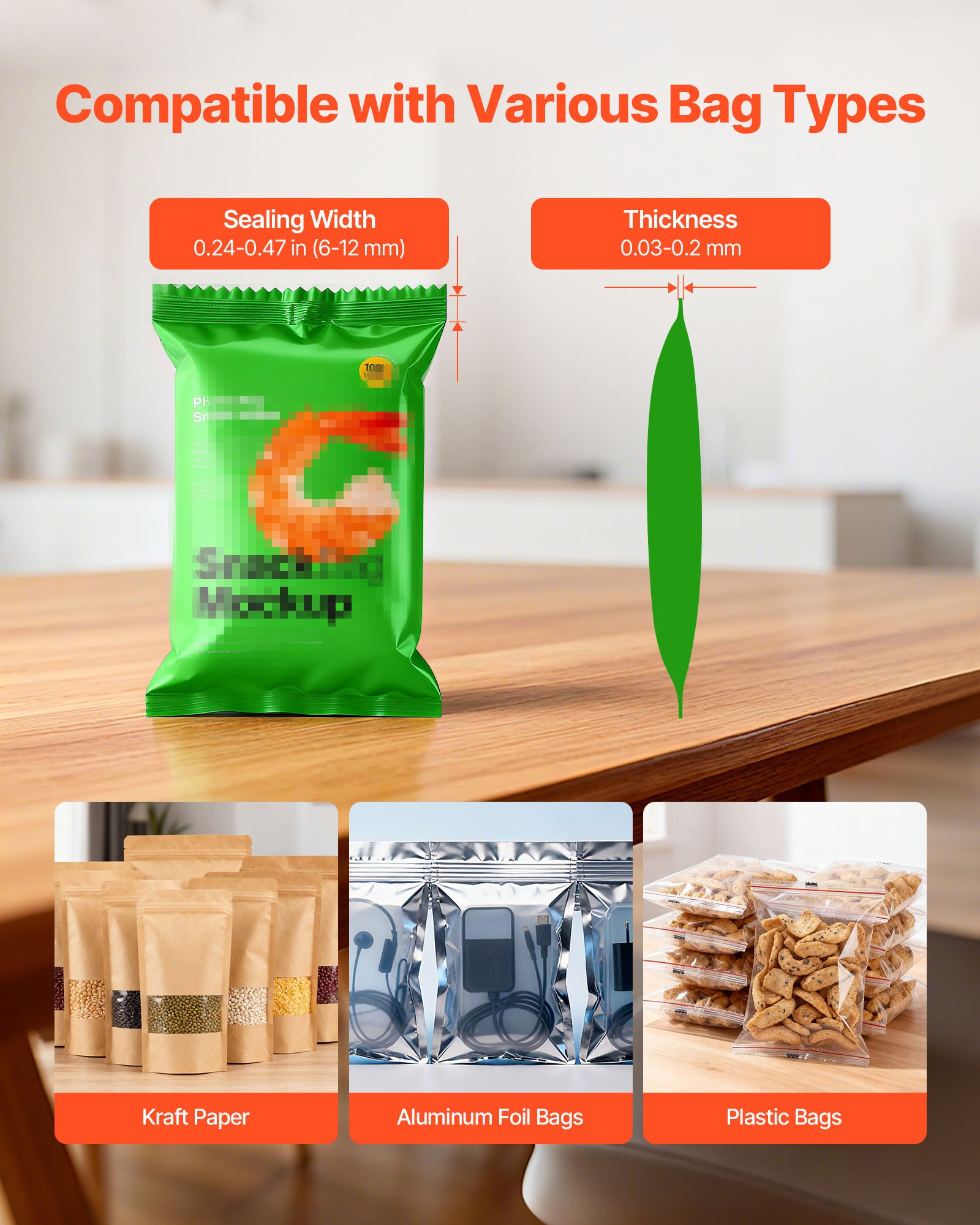 MIHFXOAMcontinuoussealingmachineukf3 VEVORshoplv for 00308 mm Plastic Bags