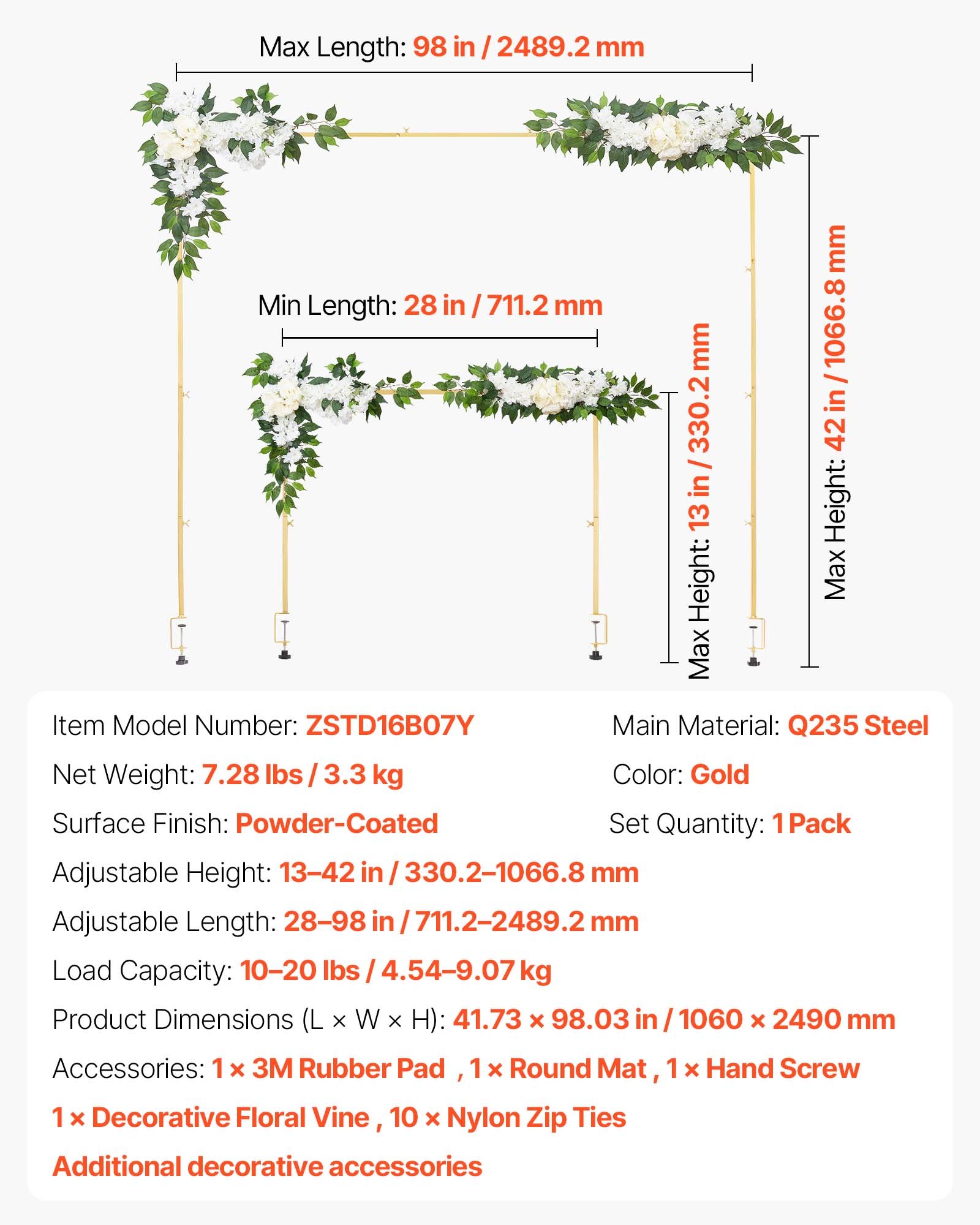 MIHPR4HEoverthetablerodstandf6 VEVORshoplv