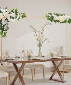 VEVOR Adjustable Table Rod Stand with Clamps & Floral Decor