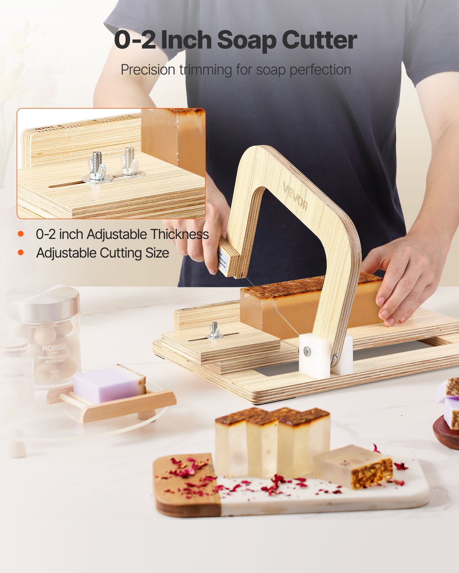 MIIFOIZFsoapcutterf1 VEVORshoplv Wooden Slicer with Stainless Steel Wire