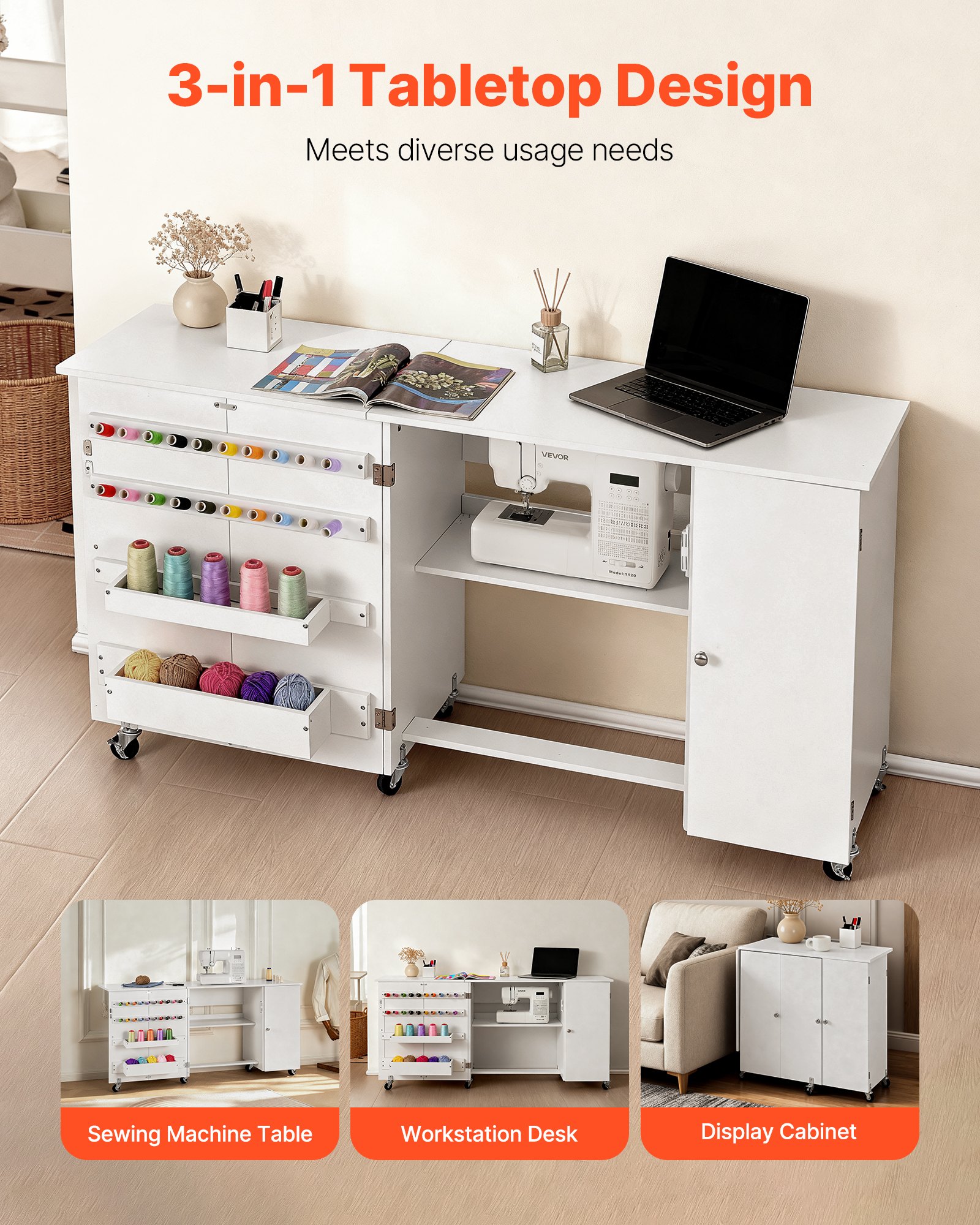 MIO55RXXsewingtablef5 VEVORshoplv Білий