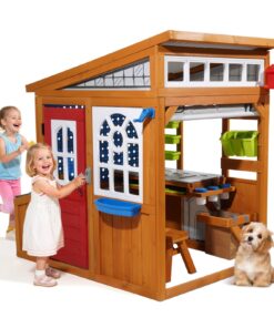 VEVOR Cedar Wooden Outdoor Playhouse for Kids Aged 3–10 with Bird Nest